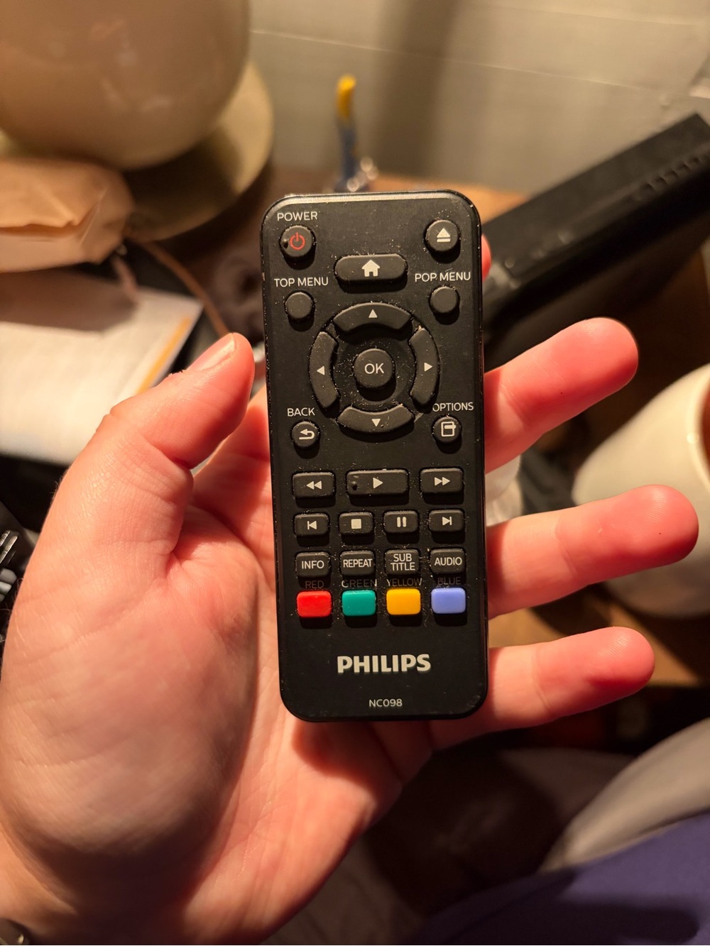 Philips Black Remote Control - Compact Portable Audio/Video Remote